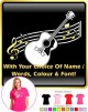 Acoustic Guitar Curved Stave With Your Words - LADYFIT T SHIRT 