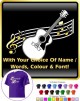 Acoustic Guitar Curved Stave With Your Words - CLASSIC T SHIRT 