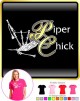 Bagpipe Piper Chick - LADYFIT T SHIRT  