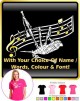 Bagpipe Curved Stave With Your Words - LADYFIT T SHIRT  
