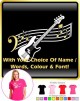 Bass Guitar Curved Stave With Your Words - LADYFIT T SHIRT  