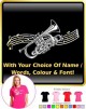 Cornet Curved Stave With Your Words - LADYFIT T SHIRT 
