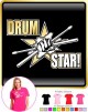 Drum Fist Sticks Star - LADY FIT T SHIRT  