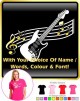Electric Guitar Curved Stave With Your Words - LADYFIT T SHIRT 