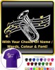 Euphonium Curved Stave With Your Words - T SHIRT 