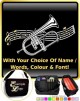 Flugelhorn Curved Stave With Your Words - SHEET MUSIC & ACCESSORIES BAG 