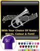 Flugelhorn Curved Stave With Your Words - T SHIRT 