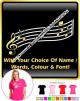 Flute Curved Stave With Your Words - LADYFIT T SHIRT 