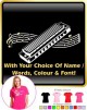 Harmonica Curved Stave With Your Words - LADYFIT T SHIRT  