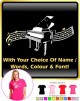 Piano Curved Stave With Your Words - LADY FIT T SHIRT