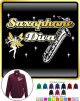 Saxophone Sax Baritone Diva Fairee - ZIP SWEATSHIRT  