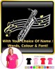 Saxophone Sax Baritone Curved Stave With Your Words - LADYFIT T SHIRT  