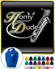 Saxophone Sax Baritone Horny Dude - ZIP HOODY  
