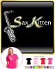 Saxophone Sax Tenor Sax Kitten 1 - LADYFIT T SHIRT 