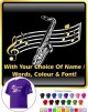 Saxophone Sax Tenor Curved Stave With Your Words - CLASSIC T SHIRT 