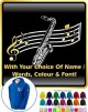 Saxophone Sax Tenor Curved Stave With Your Words - ZIP HOODY 