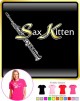 Saxophone Sax Soprano Sax Kitten 1 - LADYFIT T SHIRT 