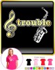 Saxophone Sax Alto Treble Trouble - LADYFIT T SHIRT 