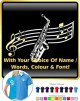 Saxophone Sax Alto Curved Stave With Your Words - POLO SHIRT 
