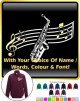 Saxophone Sax Alto Curved Stave With Your Words - ZIP SWEATSHIRT 