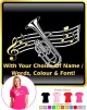Tenor Horn Curved Stave With Your Words - LADYFIT T SHIRT 