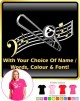 Trombone Curved Stave With Your Words - LADYFIT T SHIRT 