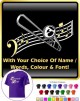 Trombone Curved Stave With Your Words - T SHIRT 