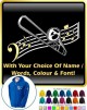 Trombone Curved Stave With Your Words - ZIP HOODY 