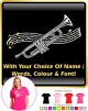 Trumpet Curved Stave With Your Words - LADYFIT T SHIRT 
