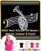 Wagner Tuba Curved Stave With Your Words - LADYFIT T SHIRT  